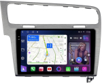 Магнитола для Volkswagen Golf 7 2012-2020 (рамка серебро) - FarCar BM10-257S монитор 10.36" QLED на Android 14, TS10, 4+32Гб, CarPlay, 4G SIM-слот