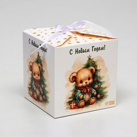 Коробка подарочная складная "Мишка", 12 х 12 х 12 см