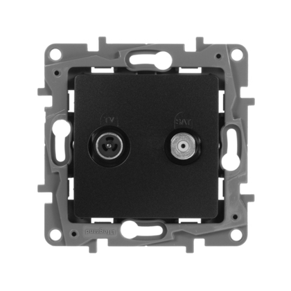 Розетка TV-SAT двухкабельная - антрацит ETIKA Legrand