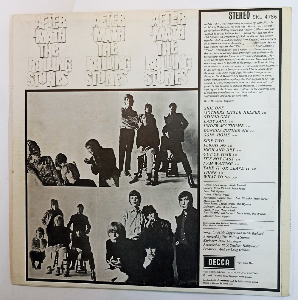 Винтажная виниловая пластинка The Rolling Stones Aftermath (UK 1973)
