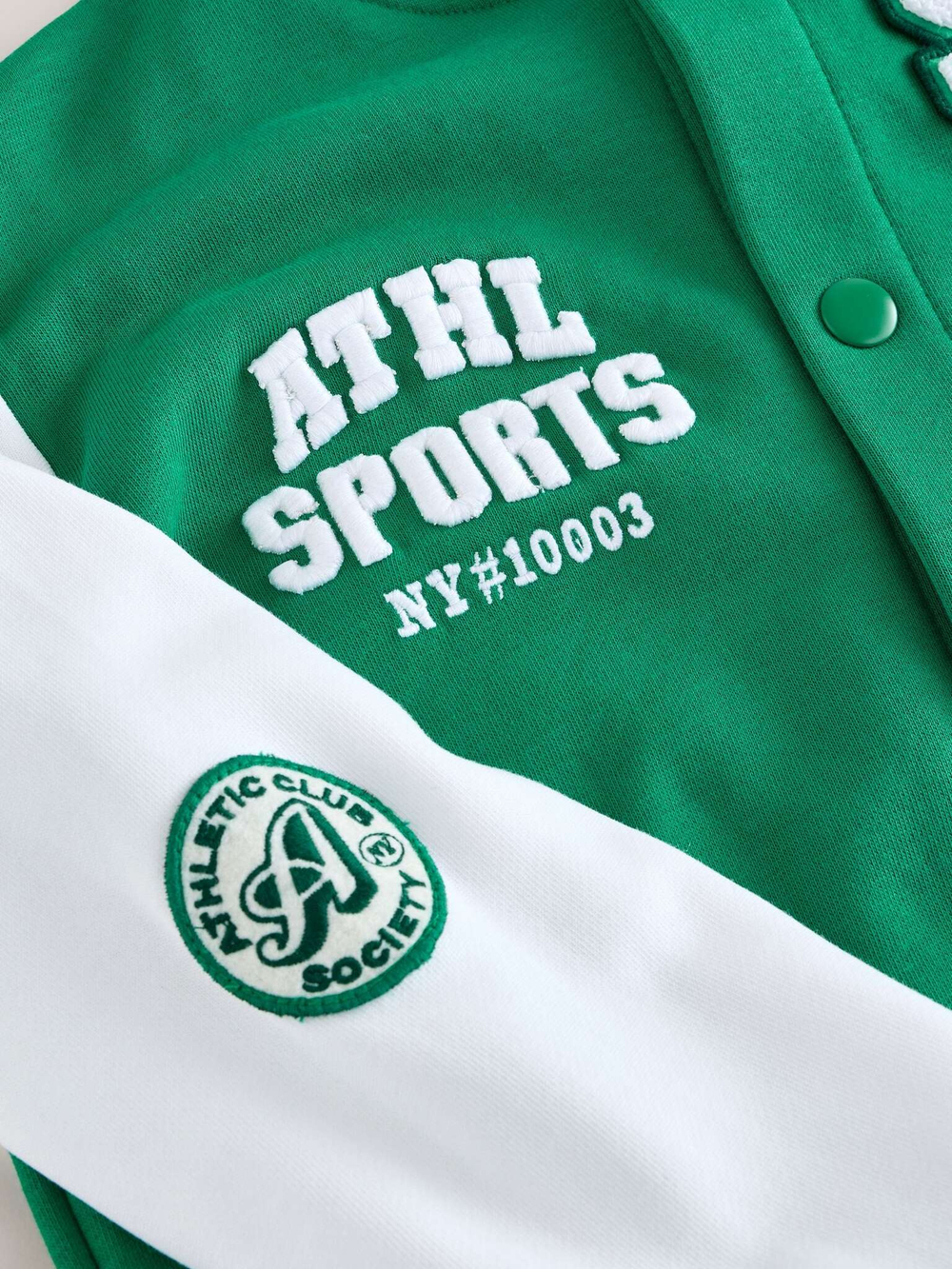 Бомбер для мальчика Next AV0-041, Зеленый, Белый