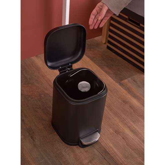 Ведро мусорное с педалью, графит, 6 л