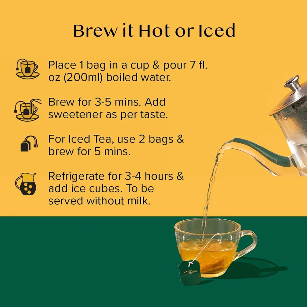 VAHDAM India, Infusions, травяной чай, куркума и имбирь, без кофеина, 18 пакетиков для заваривания, 32,4 г (1,14 унции)
