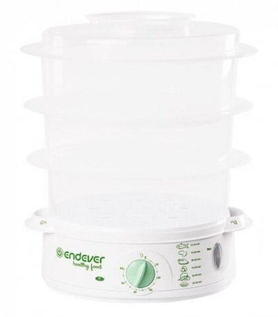 Пароварка Endever Vita-175, белый/зеленый