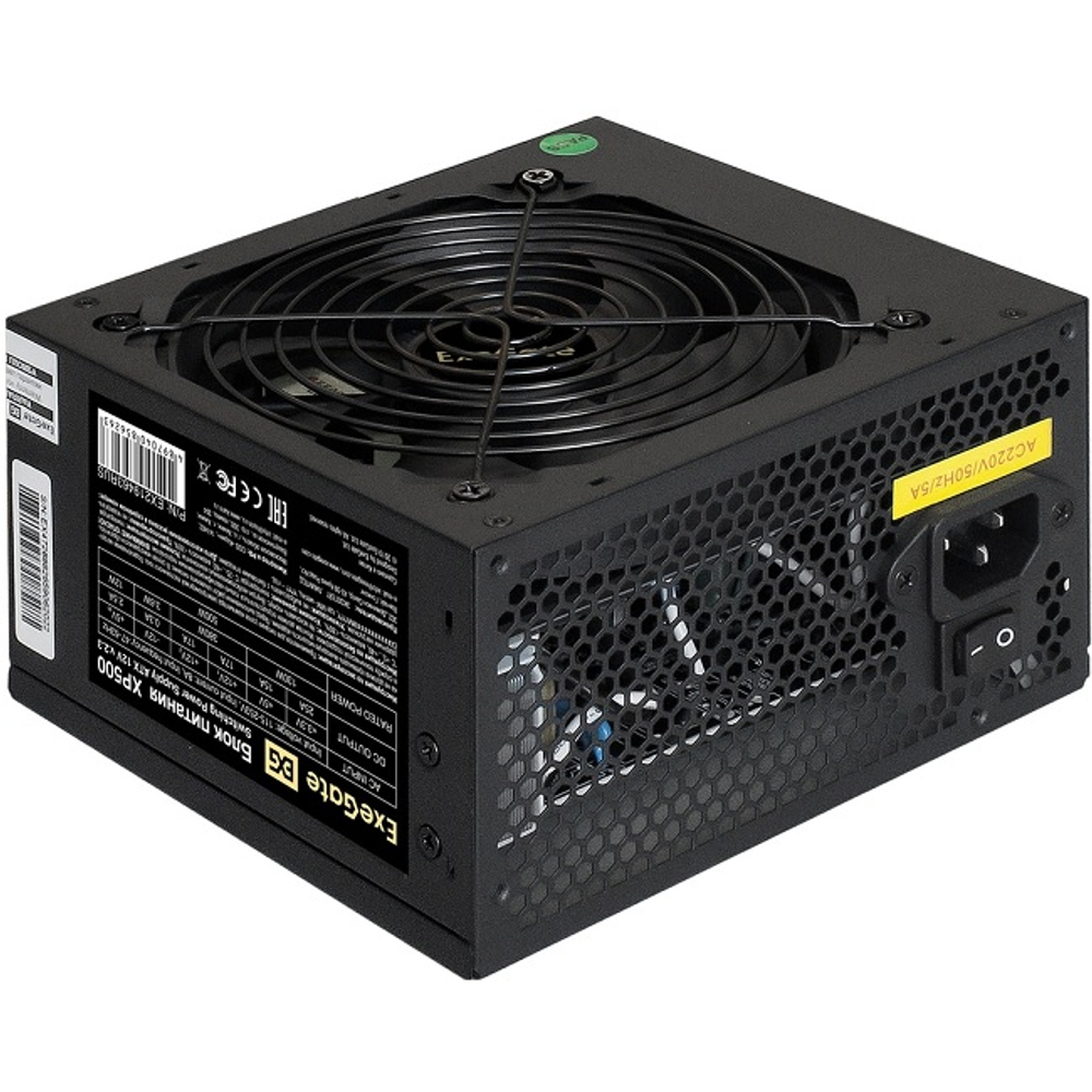 Блок питания ExeGate 500W XP500 Black, 120 мм, ATX, OEM (EX219463RUS)