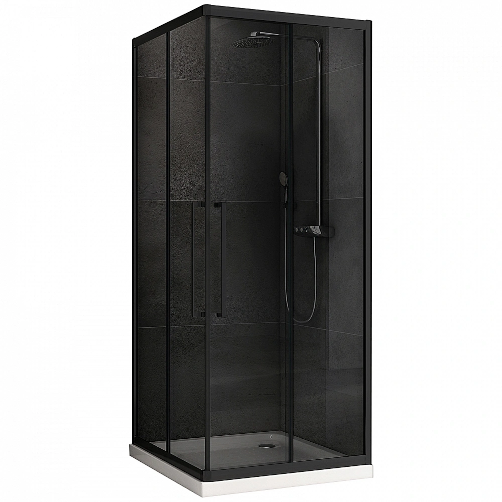 Душевой уголок ABBER Schwarzer Diamant AG02100BDTH 100x100 тонированный/профиль черный