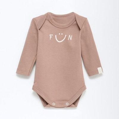 Боди с дл. рукавом "Fun" р.86-92 см, бежевый 9539129 (Крошка Я)