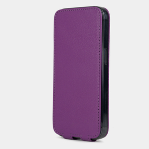Чехол для iPhone 15 Pro из кожи козы, фиалкового цвета