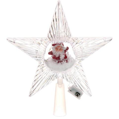 ЗВЕЗДА ДЛЯ ЁЛКИ "Дед Мороз" 10 ламп 18см 3 реж мультицвет (Серпантин)