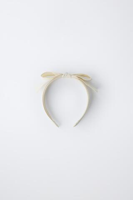 ZARA ОБОДОК С ДВОЙНЫМ БАНТОМ, ЭКРЮ