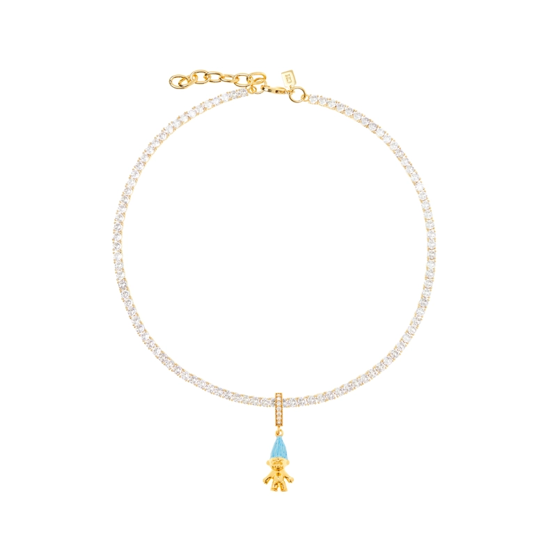 Колье Норвежский Счастливый Блестящий Тролль – Синее