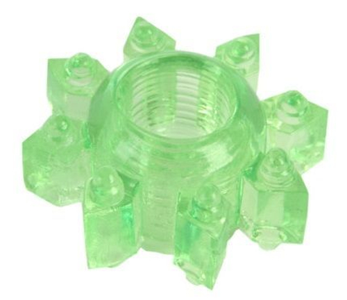 Эрекционное кольцо Toyfa Basic зеленое, рельефное для клитора