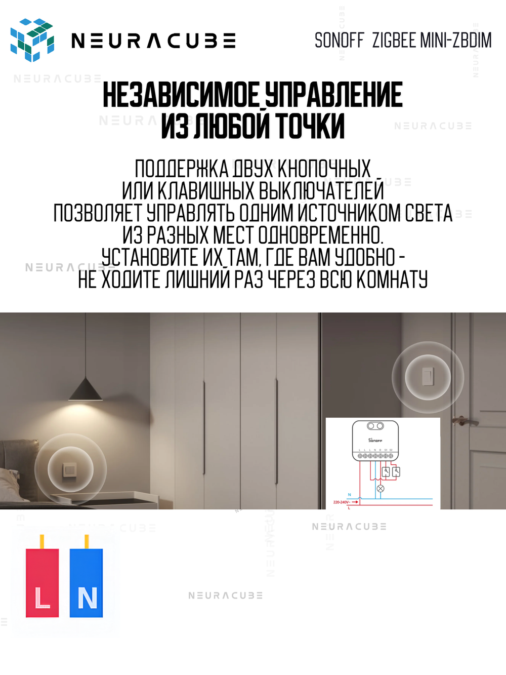 Zigbee диммер SONOFF MINI-ZBDIM