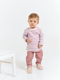 Лонгслив "Полоска Пепельная роза" 0+