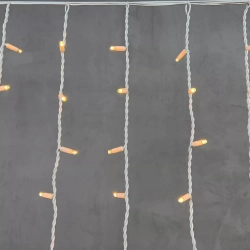 Светодиодная бахрома с колпачком 3,2*0,9 м., 168 экстра теплых белых LED ламп, каучуковый белый провод, LTC (LL168-8-2EWW)