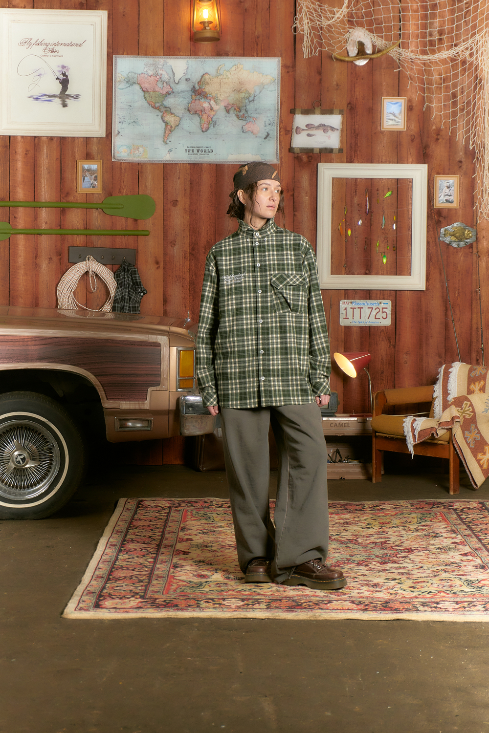 Рубашка Called a Garment Human Flannel Shirt "Dark Green"