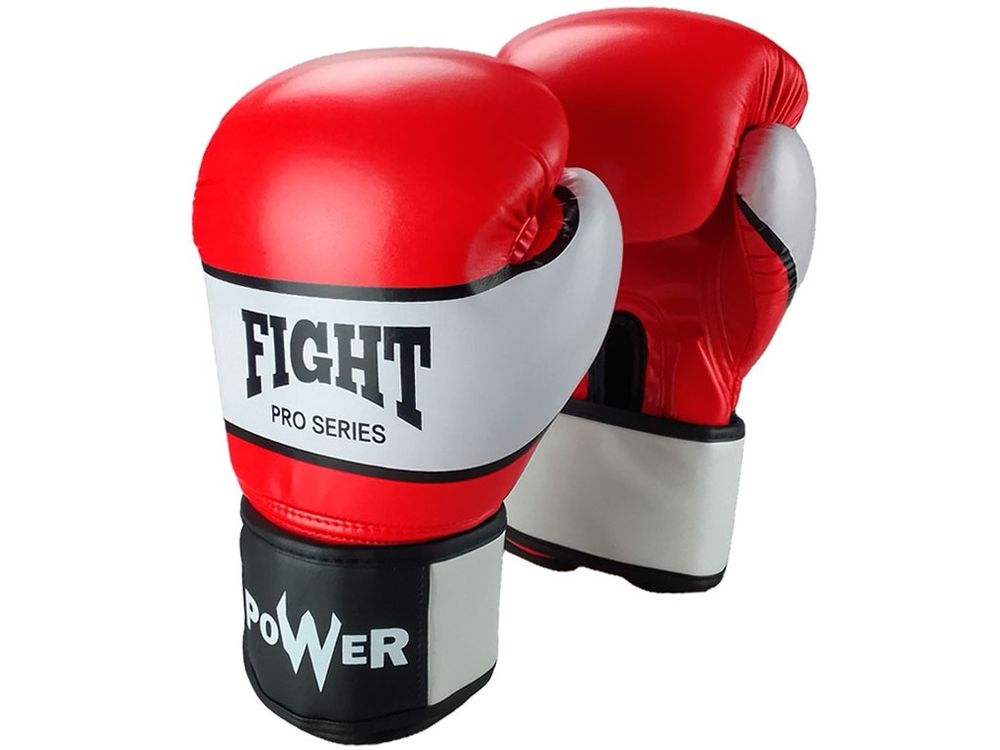 Перчатки боксёрские FIGHT PRO SERIES красные 14 унций PRO-F-K-14#
