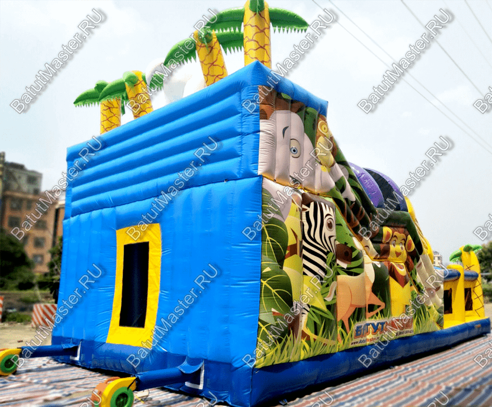 Коммерческий надувной батут "Слоник со скалодромом 2"