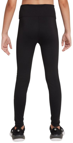 Брюки для девочек Nike Girls One Dri-FIT High-Waisted - черные/ярко-розовые