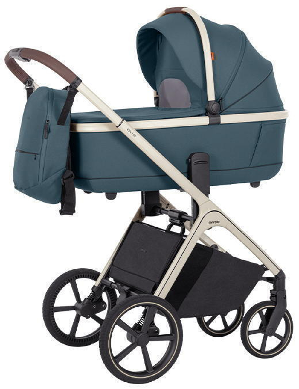 Коляска Carrello Vector CRL-6550 и автокресло Cybex Aton S2 Hibiscus Red 3 в 1 Prime Blue