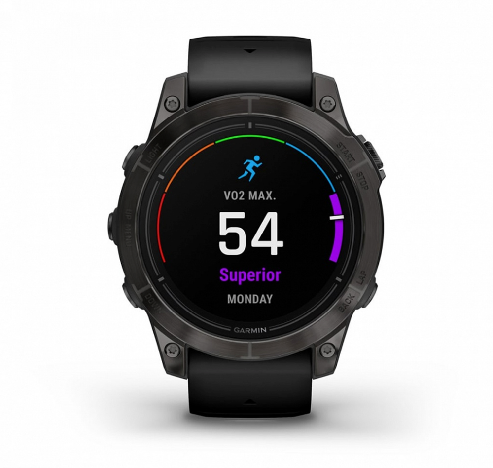 Смарт-часы Garmin Epix Pro Sapphire Edition 47 мм, титановый, угольно-серый DLC, черный ремешок (010-02803-11)