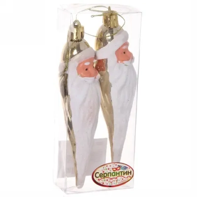 Елочные игрушки «Волшебная борода» 12 см (набор 2 шт), Золото