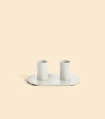 Подсвечник – Огонь двойной, Кремовый, 5 см | Delo