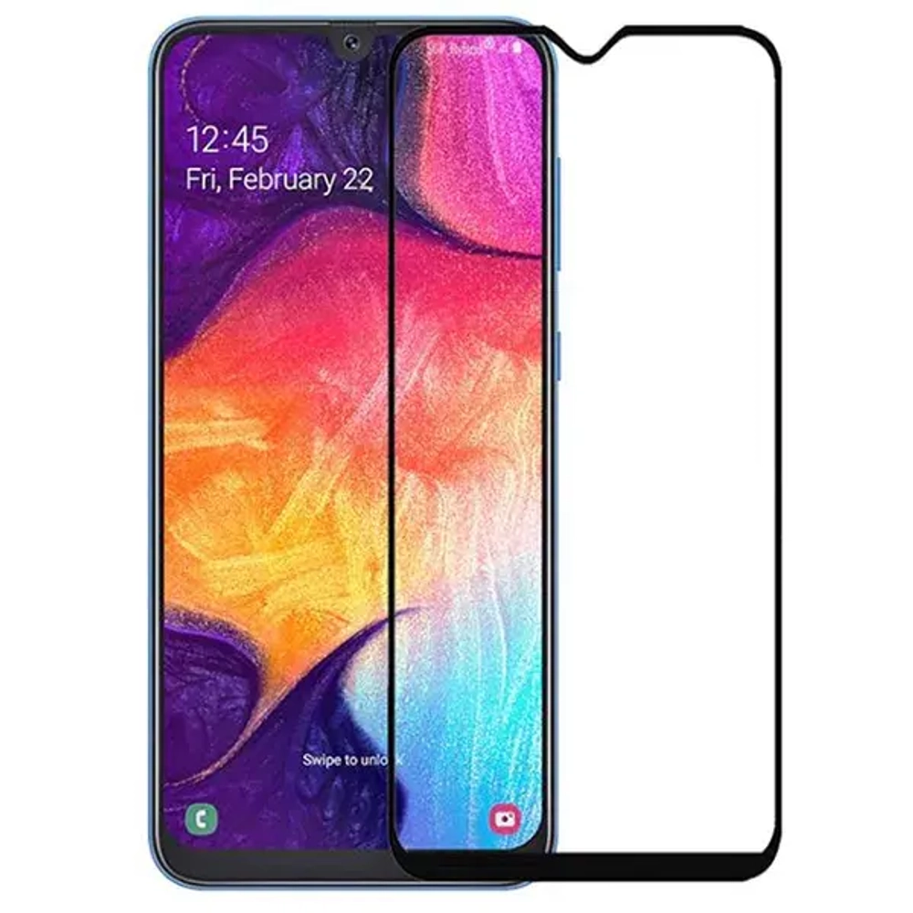 Защитное стекло Glass PRO (Full) Screen для Samsung Galaxy A20s (SM-A207) цветное (черная рамка)