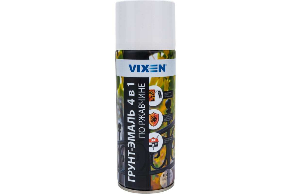 Грунт-эмаль Vixen по ржавчине RAL9003 сигнальный белый (520мл)