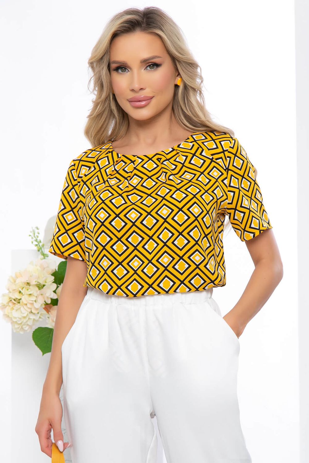 Блуза "Нильда" (горчица) Б5397 LT Collection