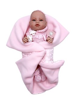 Кукла Berbesa 42см Recien Nacido с пледом (5116K)