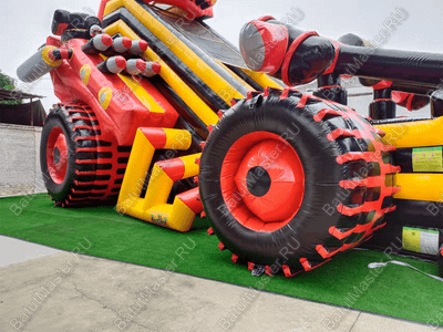 Коммерческий надувной батут "Супер Бульдозер MAX" 15*8*9 м