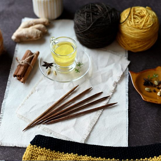 Спицы GINGER берёзовые чулочные 15 см (5 штук)