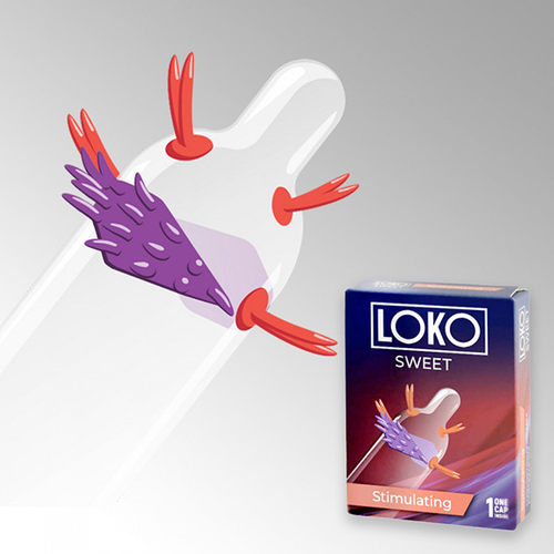 Стимулирующая насадка на пенис 19см с возбуждающим эффектом Sitabella Loko Sweet 1455