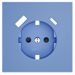 Накладка для розетки с заземлением и защитными шторками, с USB A+C, S70 (деним)