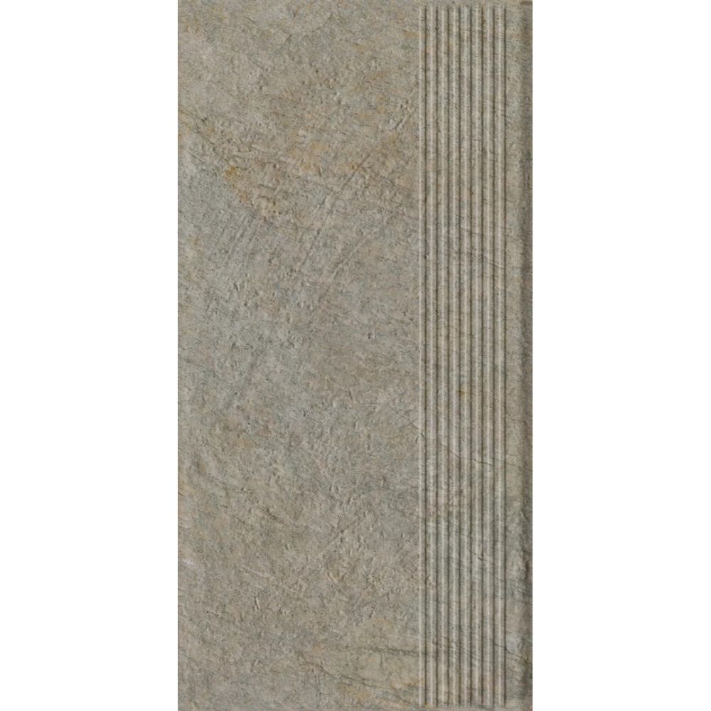 Paradyz Eremite Taupe - Ступень простая структурная с насечками 300x600