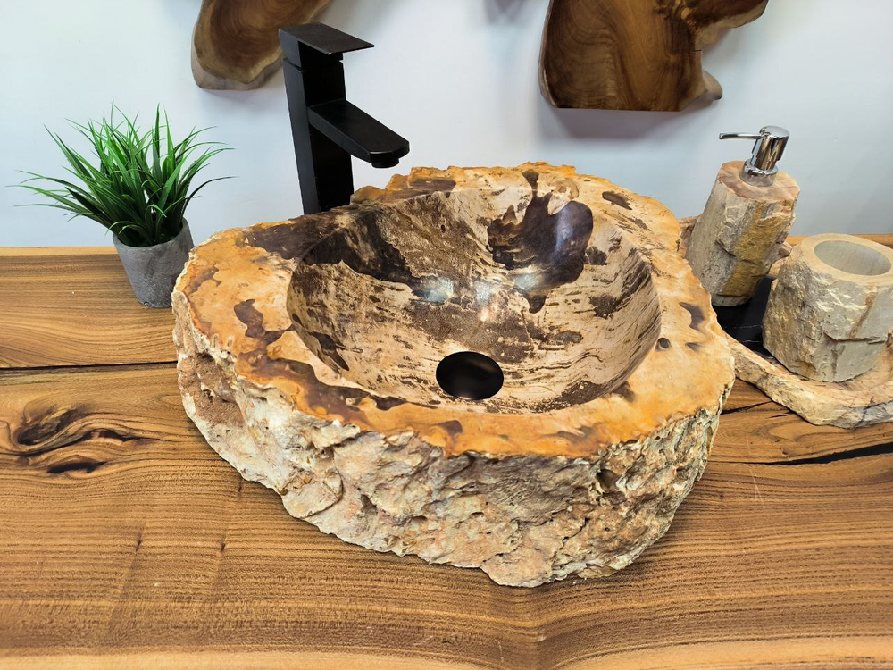 Раковина из окаменелого дерева OD-65695 46х40х15 из натурального камня