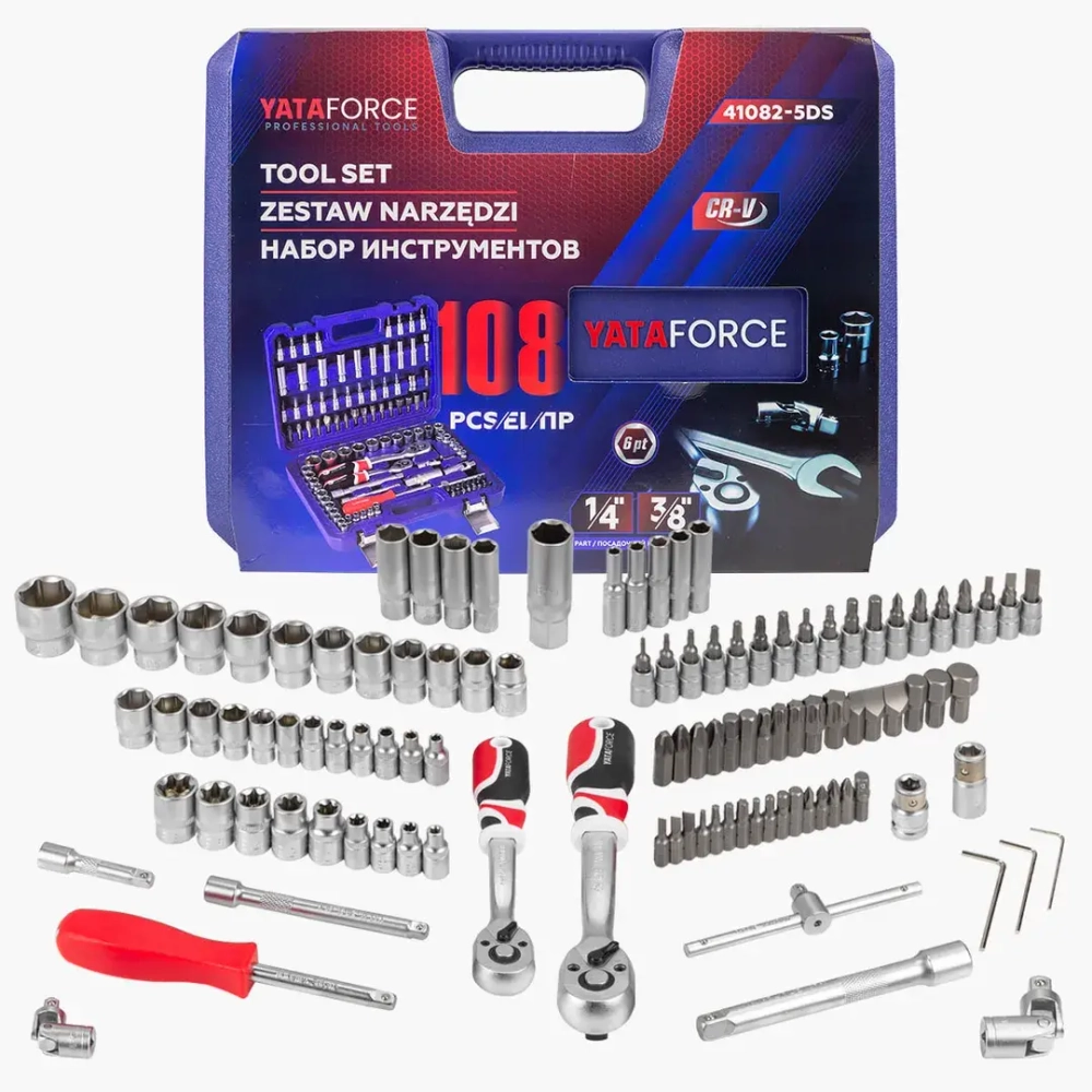 Набор инструментов 108пр. 1/4'', 3/8''(6гр.) YATAFORCE YF-41082-5DS