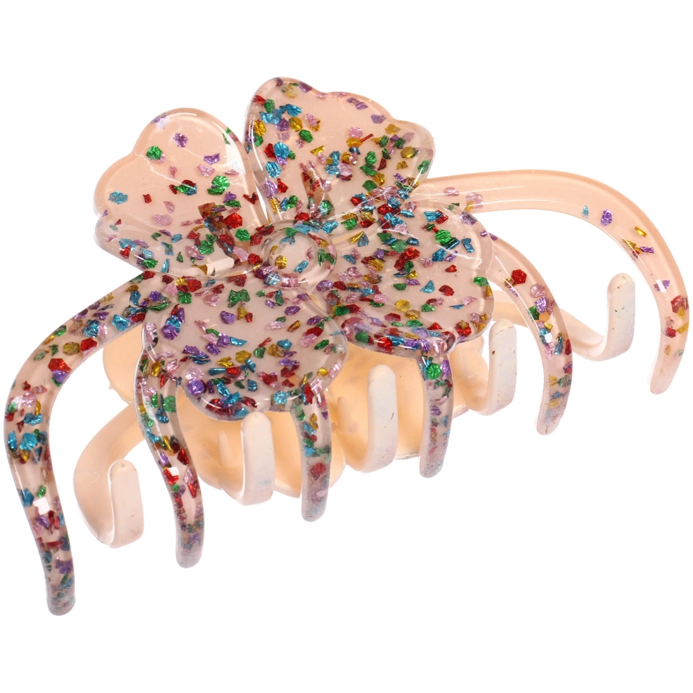 Заколка - краб для волос «AKS - VIENTO», микс 6 цветов, цветок, 11*6см