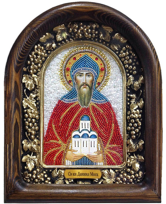 Икона Святой благоверный князь Даниил Московский бисер