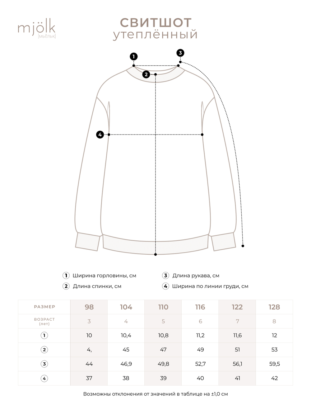 Утеплённый свитшот Mjölk Горошки