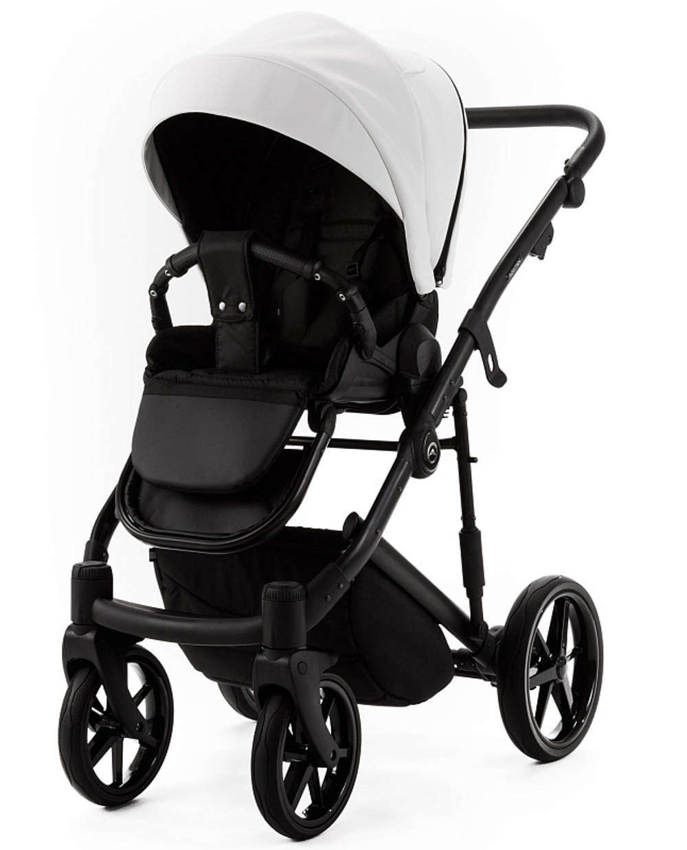 Детская коляска Adamex Mobi Deluxe New 2 в 1 MN-SA1 (БЕЛАЯ КОЖА)