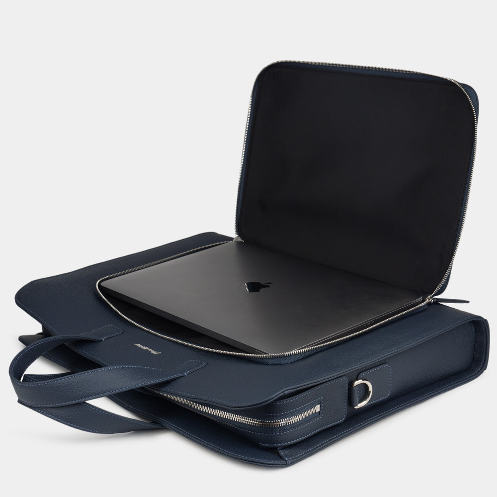 Мужская сумка Grande Ambassadeur из кожи теленка, цвета синий