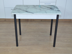 Нью йорк фотопечать стол обеденный раздвижной / белый мрамор/бетон белый/черный