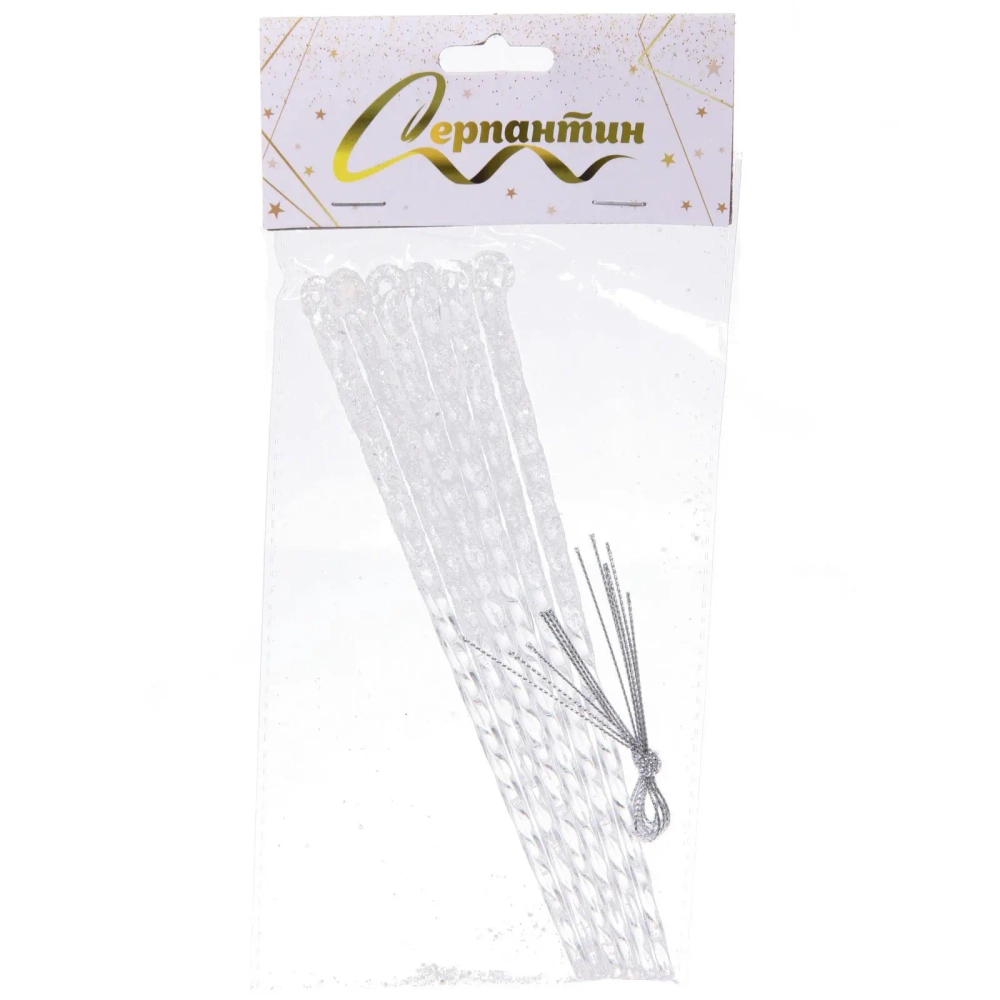 Подвеска «Снежный хрусталь» 18 см (набор 6 шт), Белый