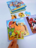 Книга пазл магнитный 3в1 для детей малышей 2 3 лет животные