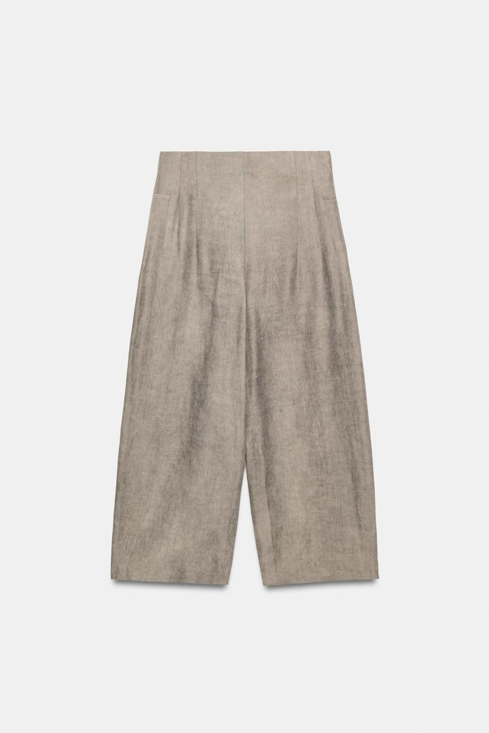 ZARA БРЮКИ-БАЛЛОНЫ ZW COLLECTION, СЕРЫЙ МЕЛАНЖ