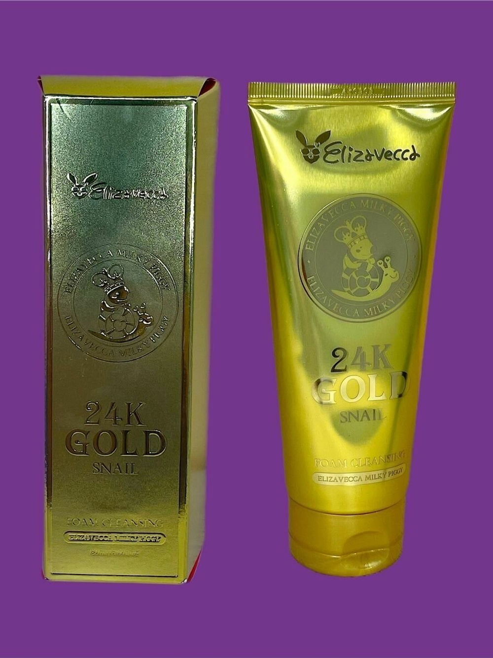 Пенка для умывания с муцином улитки и золотом Elizavecca 24k Gold Snail Cleansing Foam