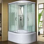Душевая кабина Мономах XL 120x80x44 С МЗ стекло прозрачное с рисунком мозаика/профиль хром
