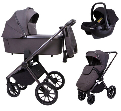 Детская коляска Peppy Monaco GP 3 в 1 с автокреслом Rise Antrazit рама графит